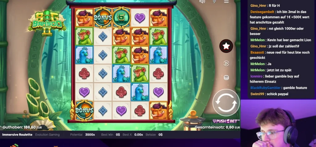 Leuchtende Walzen klassischer Spielautomaten im Retro-Stil